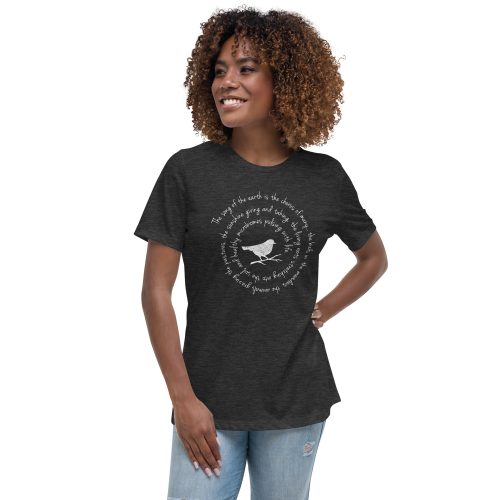 womens-relaxed-t-shirt-dark-grey-heather-front-66488fd63ab08.jpg Women's Relaxed T-Shirt "Song of the Earth" swirl/bird design